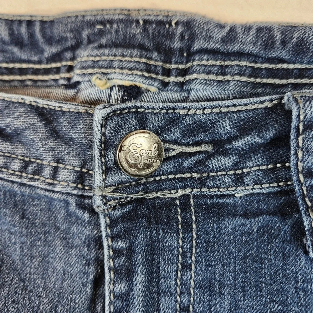 Earl Jeans Bootcut Women 30 Blue Good Rhinestone Embellished Y2K Dark Wash Denim